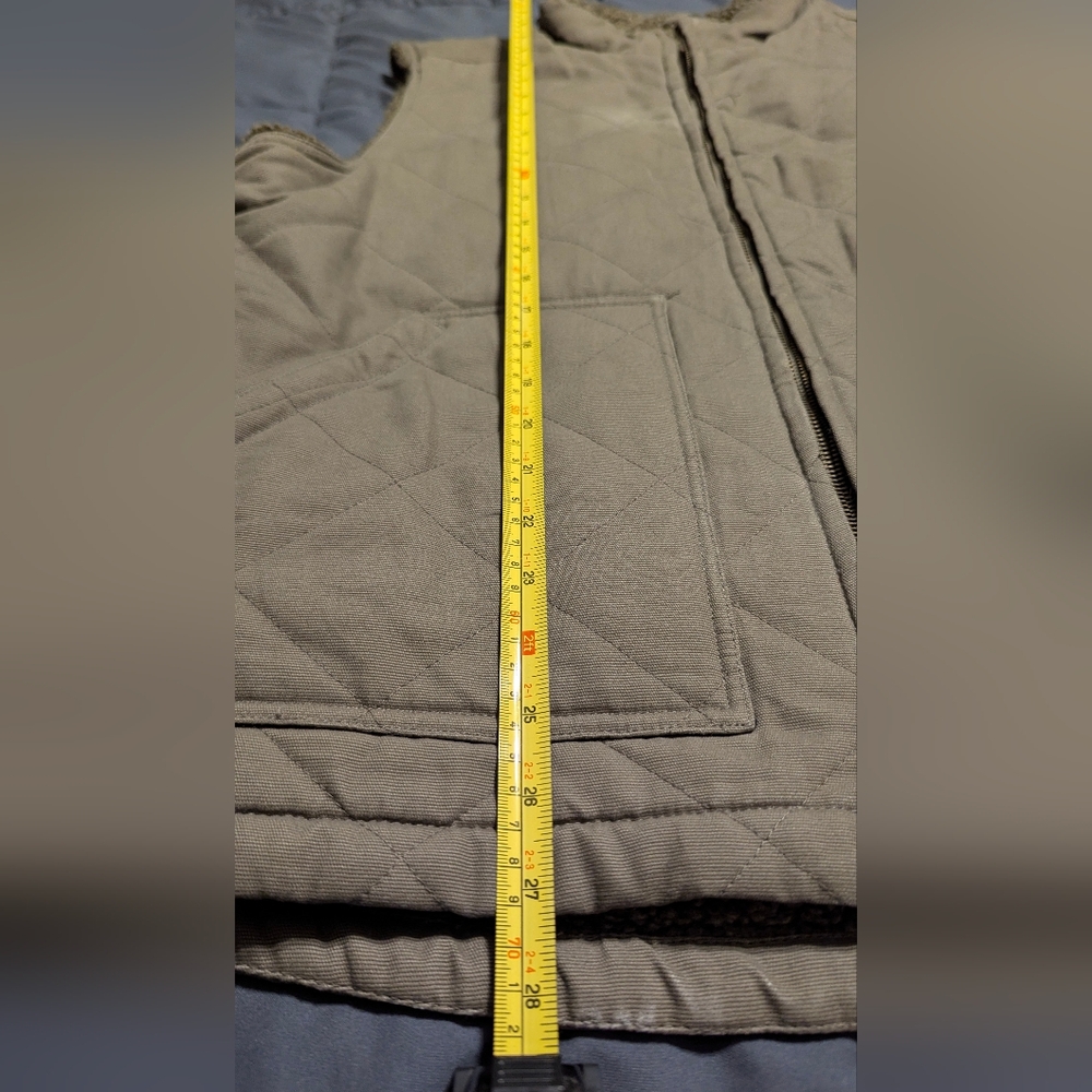 WOLVERINE Mens Zip Up Sherpa Lined Dark Greyish Khaki Colored Vest Size Large - Picture 10 of 12